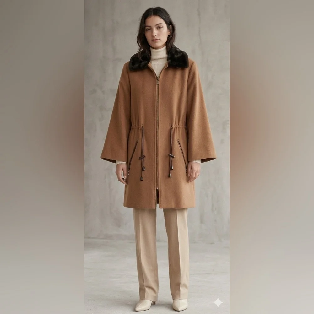 Vintage LISA FASHION Wool Cashmere Coat | Hourglass Silhouette | Med - Picture 1 of 15